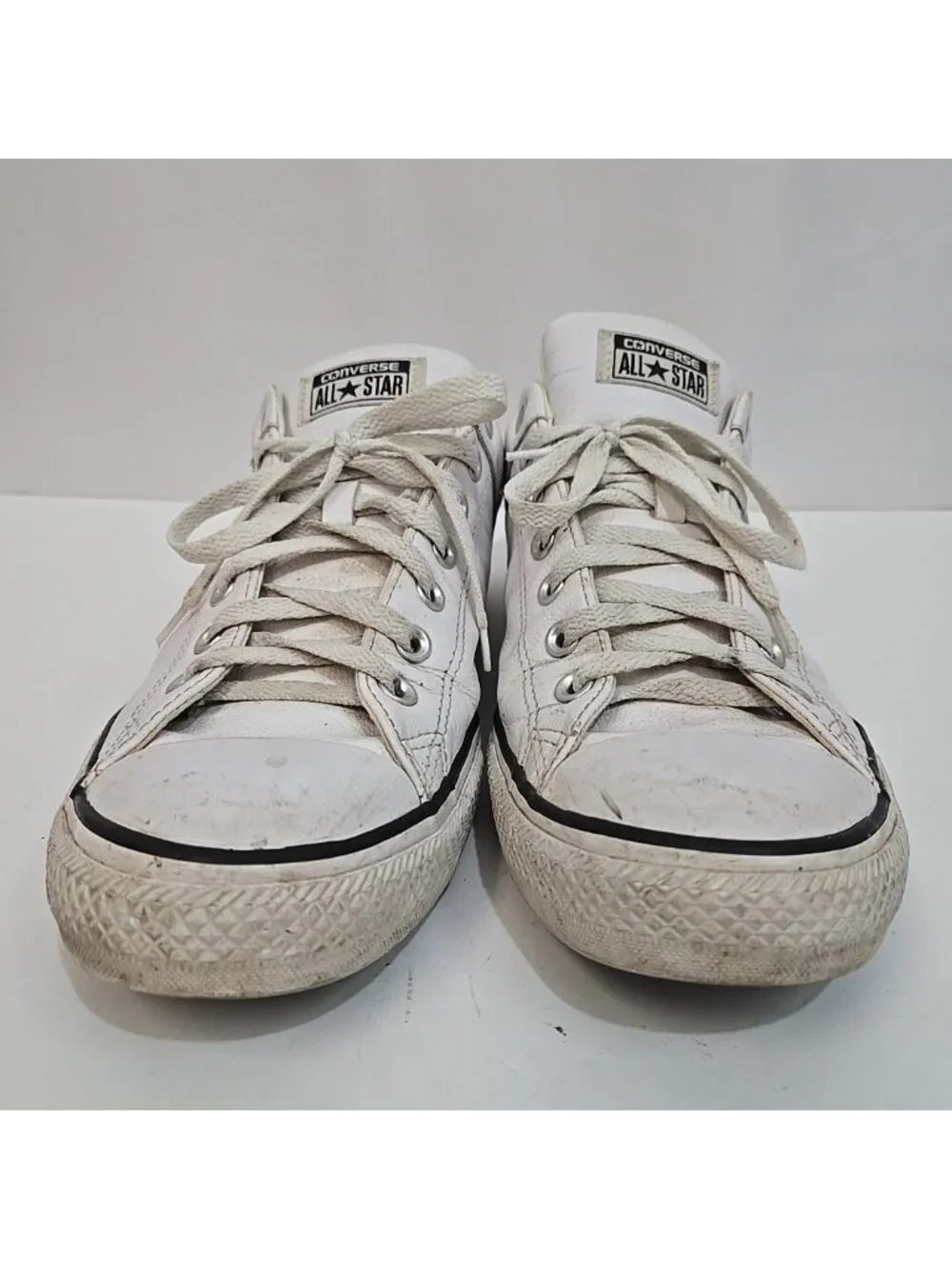 Converse All-Star Unisex White Ox Leather Low-Top Sneakers Size M 12 W 14 - Picture 5 of 16